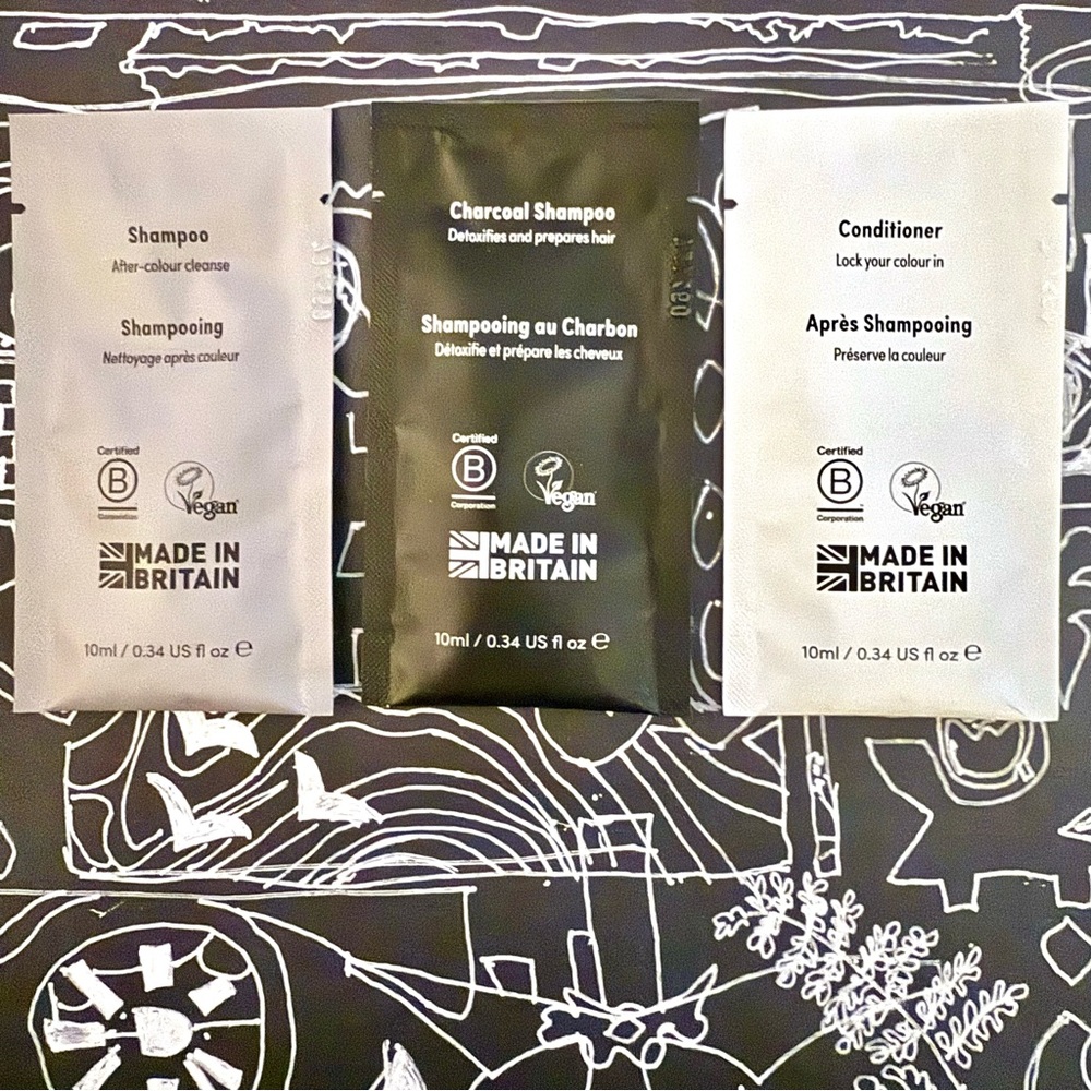 ❗️3/$10 BRITAIN HAIRCARE TRAVEL PACKS (3) Vegan Charcoal Hair Care Set - NEW